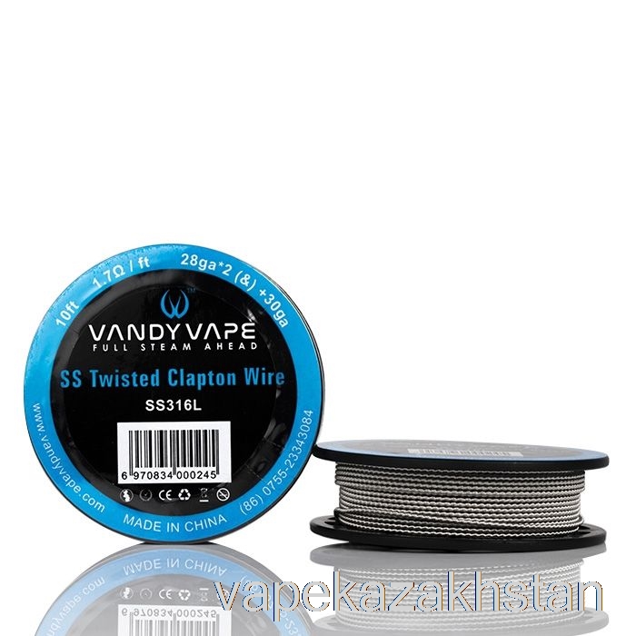 Vape Smoke Vandy Vape Specialty Wire Spools SS Twisted Clapton - 28GA*2(&)+30GA - 10ft - 1.7ohm